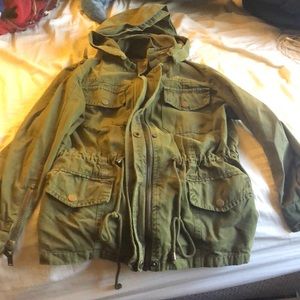 Forever 21 half sleeve zip cargo jacket